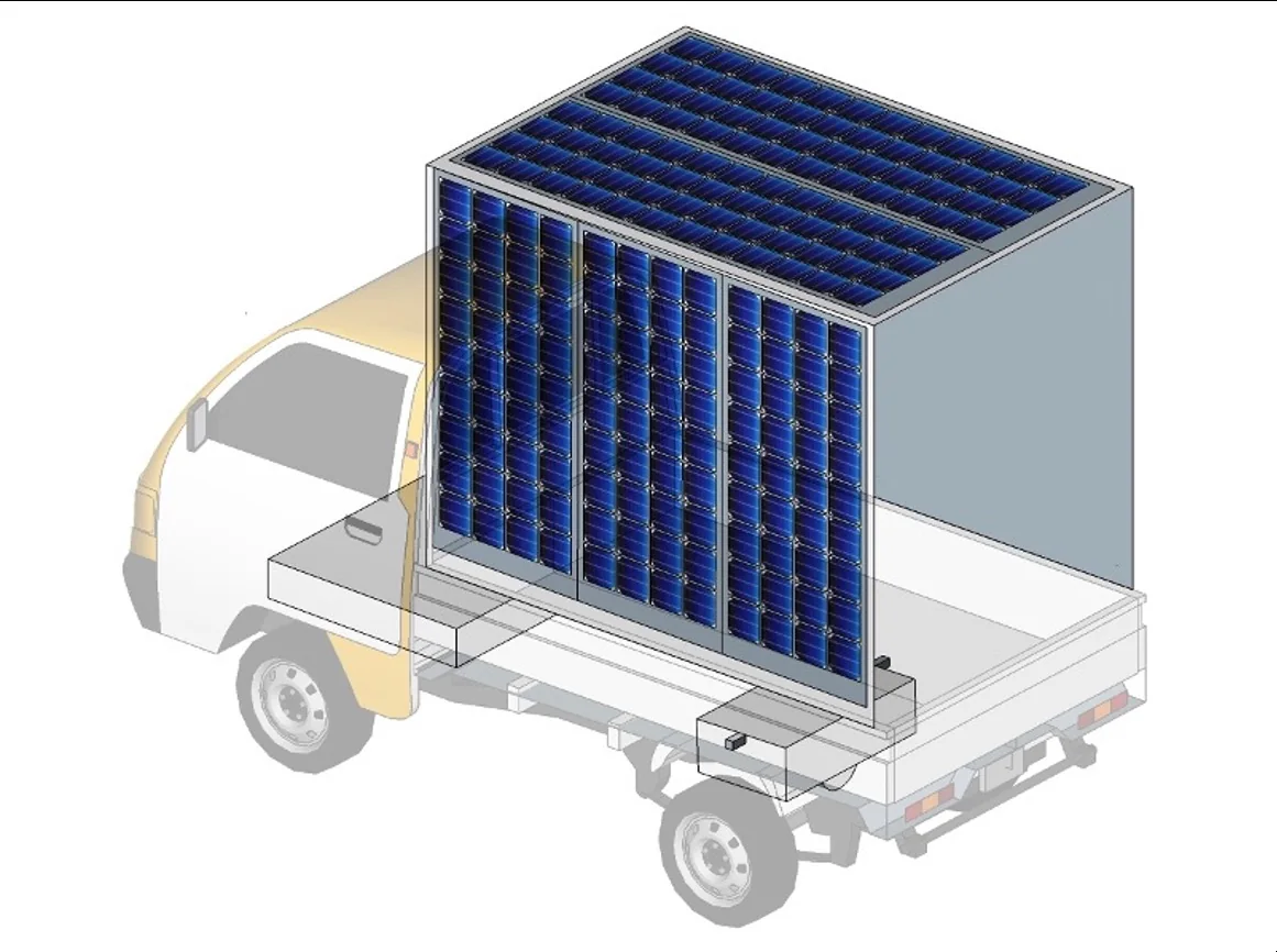 Concept model of a medium-duty vehicle with integrated photovoltaic surfaces